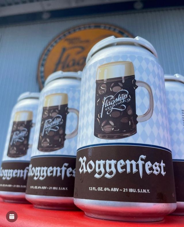 Flagship's autumn seasonal combines two classic German beer styles: Roggenbier is a German ale brewed with rye grain and Märzenbier, also known as Oktoberfest for the Munich beer festival, is a full-flavored beer that marks the season. We give you @flagshipbrewery Roggenfest! This malty brew uses Vienna and Munich varieties of malted barley that are complemented with German malted rye and German chocolate rye. Bavarian noble hops balance the beer with a mild bitterness and soft floral aroma. The result is a full-bodied dark copper colored ale with a smooth texture and spicy-like characteristic from the rye malt. Grab some bratwurst or a pretzel and enjoy a Roggenfest before the all the leaves fall.